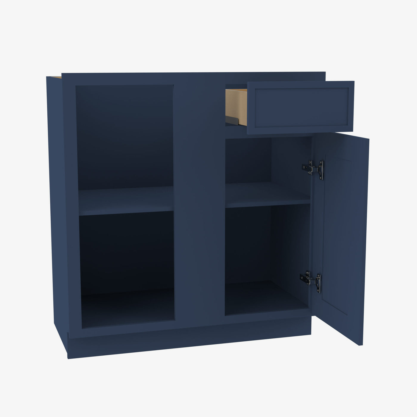 PD-BBLC42/45-39W Double Door 39 Inch Base Blind Corner Cabinets Cabinet | Petit Blue