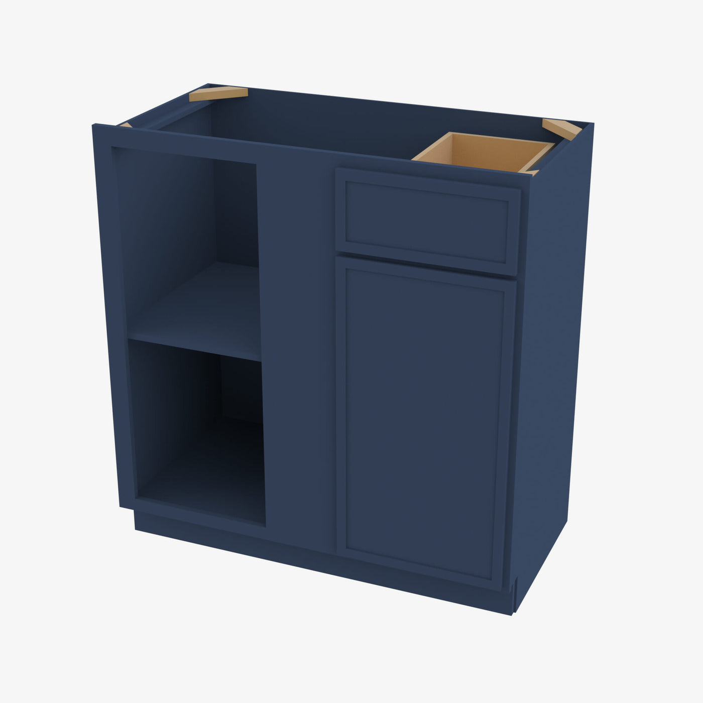 PD-BBLC42/45-39W Double Door 39 Inch Base Blind Corner Cabinets Cabinet | Petit Blue