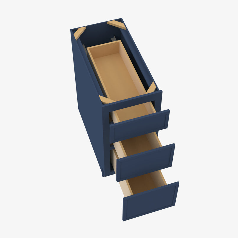 PD-DB18 3 18 Inch 3 Drawer Pack Base Cabinet | Petit Blue - image 1