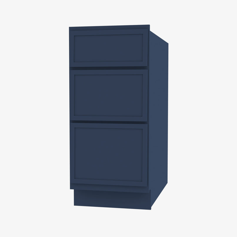 PD-DB36 3 36 Inch 3 Drawer Pack Base Cabinet | Petit Blue - image 3