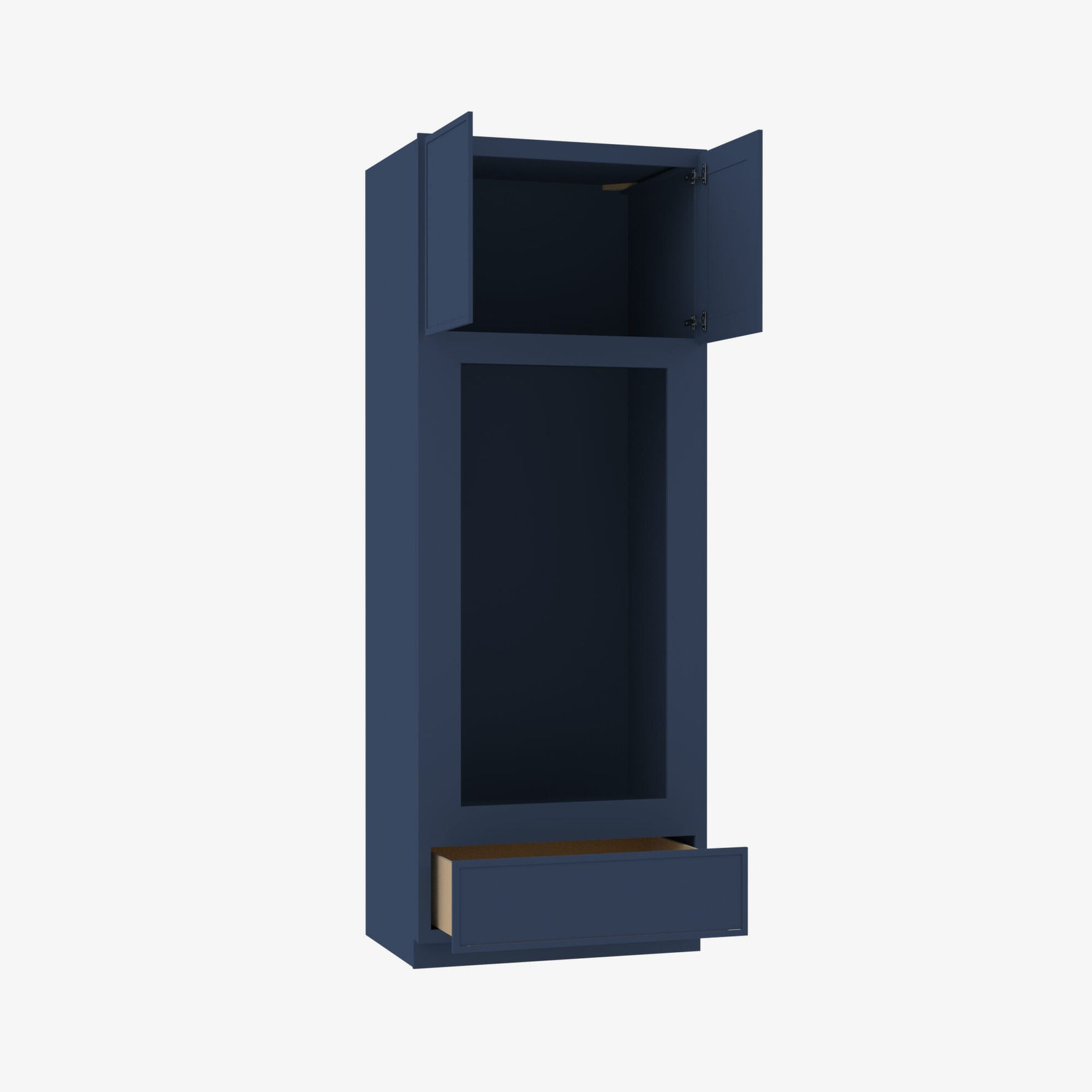 PD-OM3390B Double Door 33 Inch Tall Double Oven / Oven Microwave Cabinet | Petit Blue - image 3