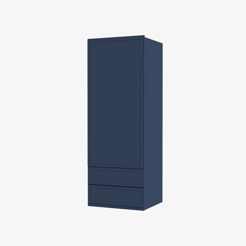 PD-W2D1848 Single Door Cabinets 18 Inch Wall Cabinet With 2 Built-In Drawers | Petit Blue - image 3