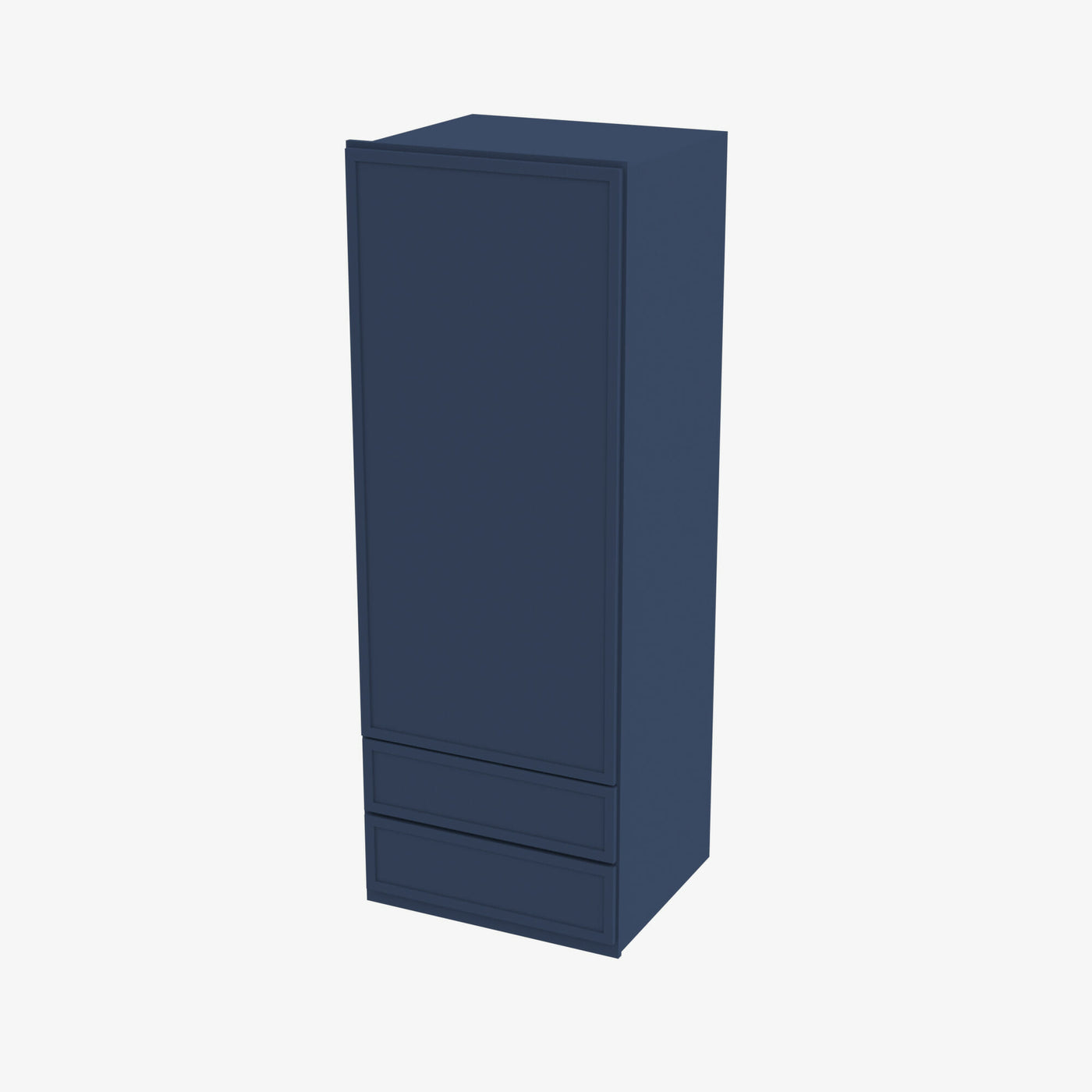 PD-W2D1854 Single Door Cabinets 18 Inch Wall Cabinet With 2 Built-In Drawers | Petit Blue