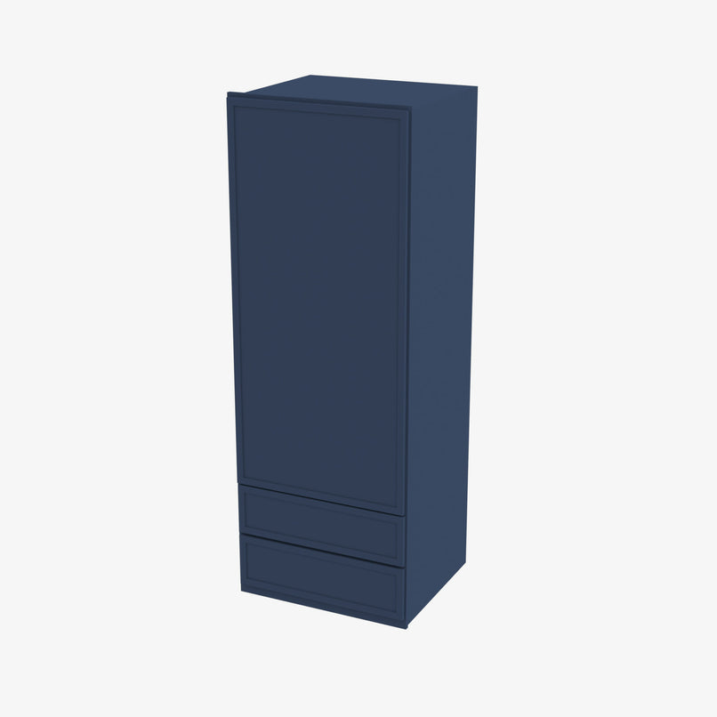 PD-W2D1854 Single Door Cabinets 18 Inch Wall Cabinet With 2 Built-In Drawers | Petit Blue - image 2