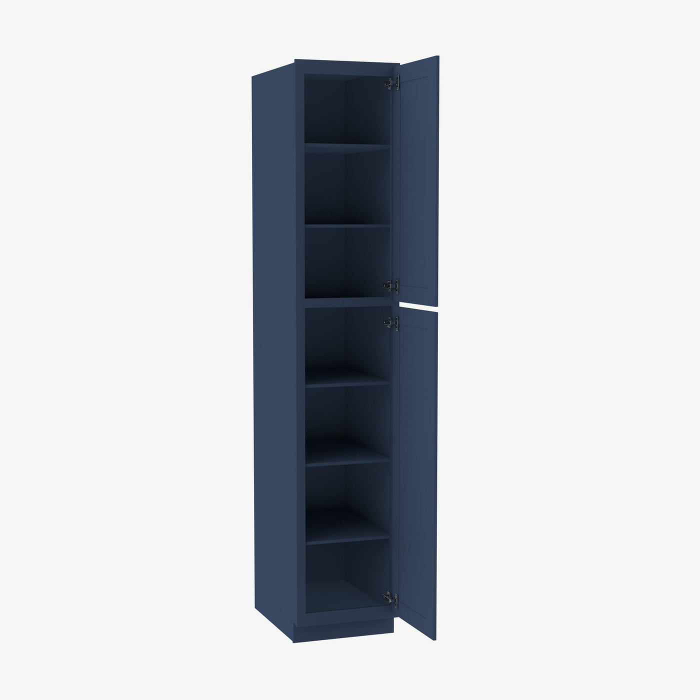 PD-WP1584 Double Door 15 Inch Tall Wall Pantry Cabinet | Petit Blue