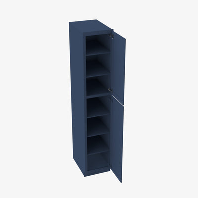PD-WP1884 Double Door 18 Inch Tall Wall Pantry Cabinet | Petit Blue - image 1