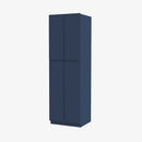 PD-WP2490B Four Door 24 Inch Tall Wall Pantry Cabinet with Butt Doors | Petit Blue - image 1