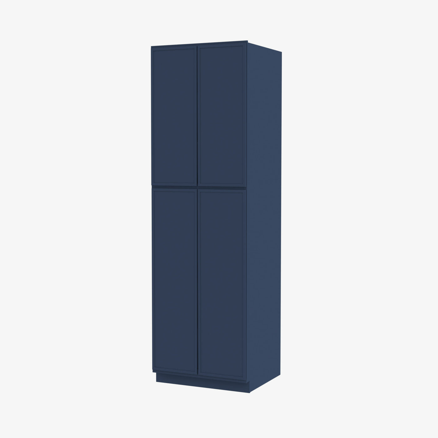 PD-WP2490B Four Door 24 Inch Tall Wall Pantry Cabinet with Butt Doors | Petit Blue