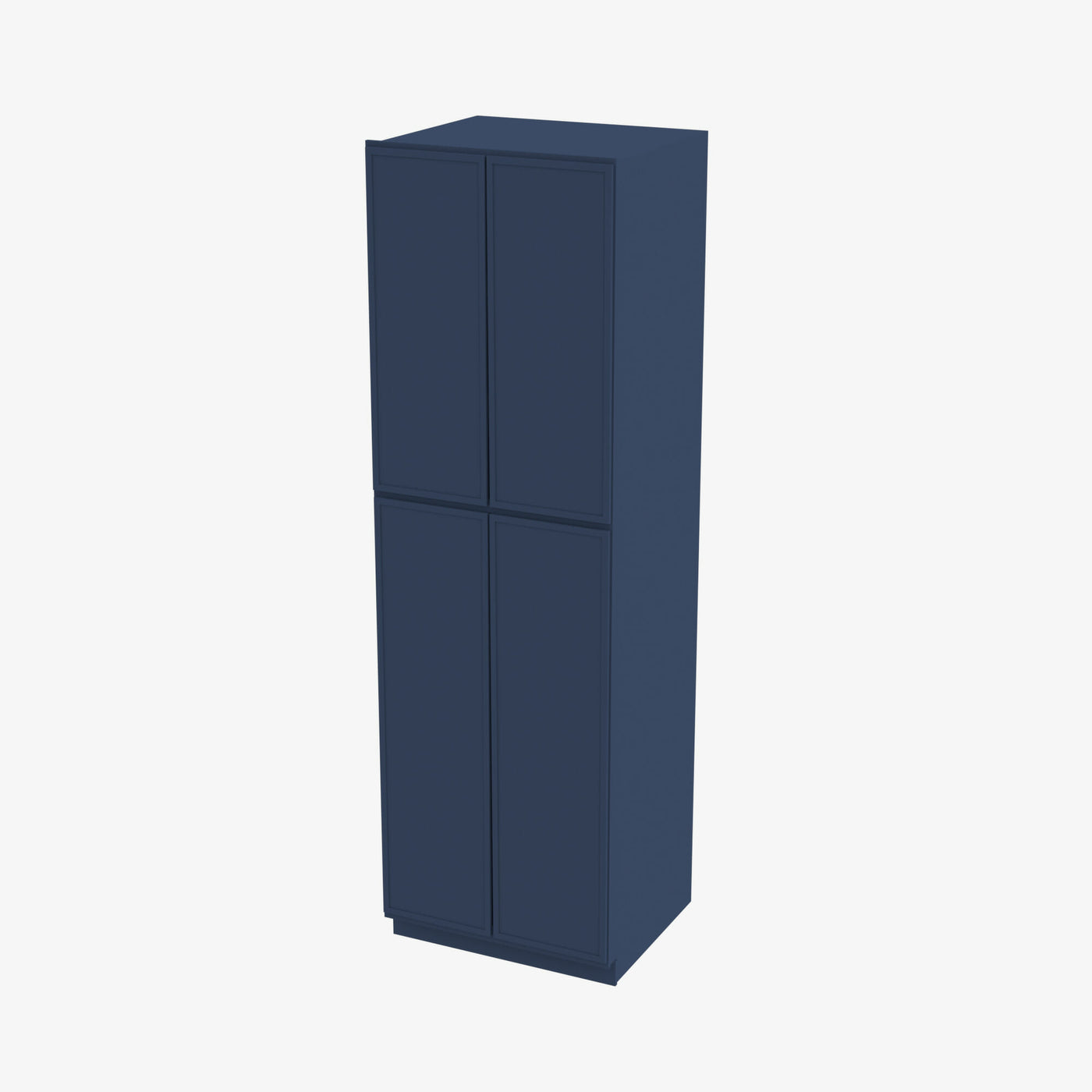 PD-WP3090B Four Door 30 Inch Tall Wall Pantry Cabinet with Butt Doors | Petit Blue