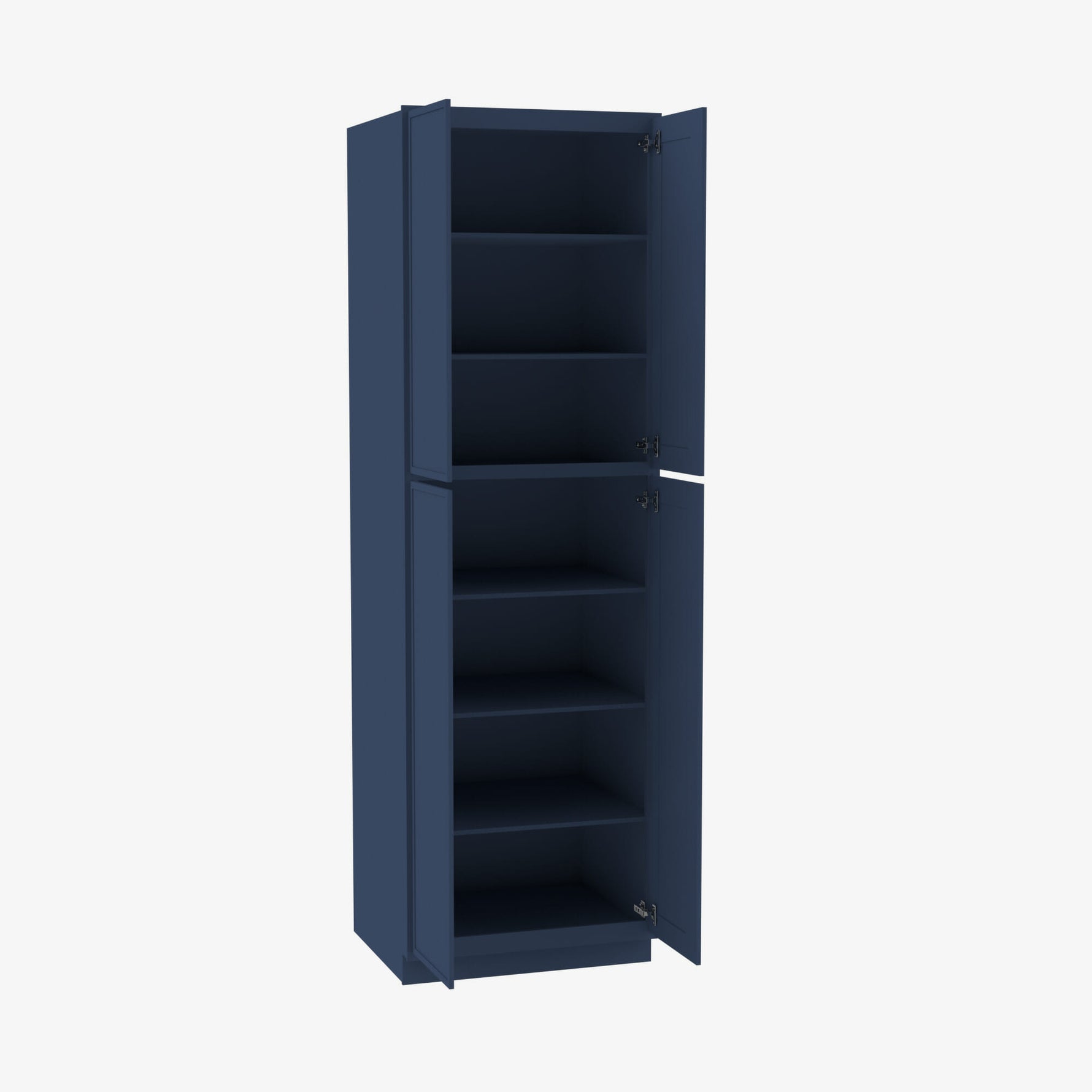 PD-WP2496B Four Door 24 Inch Tall Wall Pantry Cabinet with Butt Doors | Petit Blue - image 3