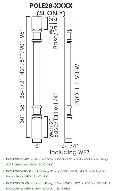 TQ-POLE28-W342 Half Decor Leg Including WF3 | TSG Forevermark Townplace Cerema