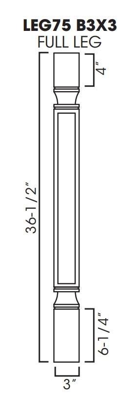 TW-POLE75-B3 Trimmable Half Decor Leg including WF3 | TSG Forevermark Uptown White - image 2