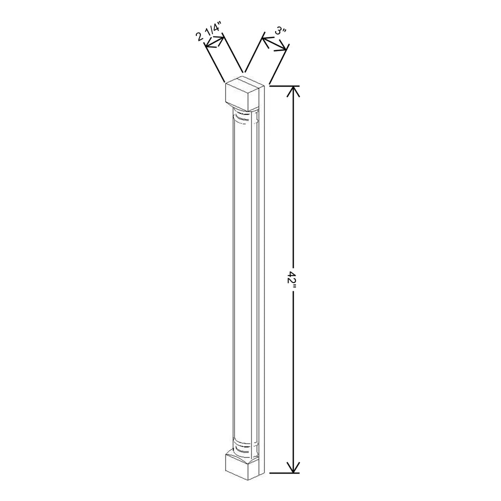 Fabuwood Allure Galaxy Frost 3" W X 42" H X 1 1/2" D Plain Wall Pilaster - image 1