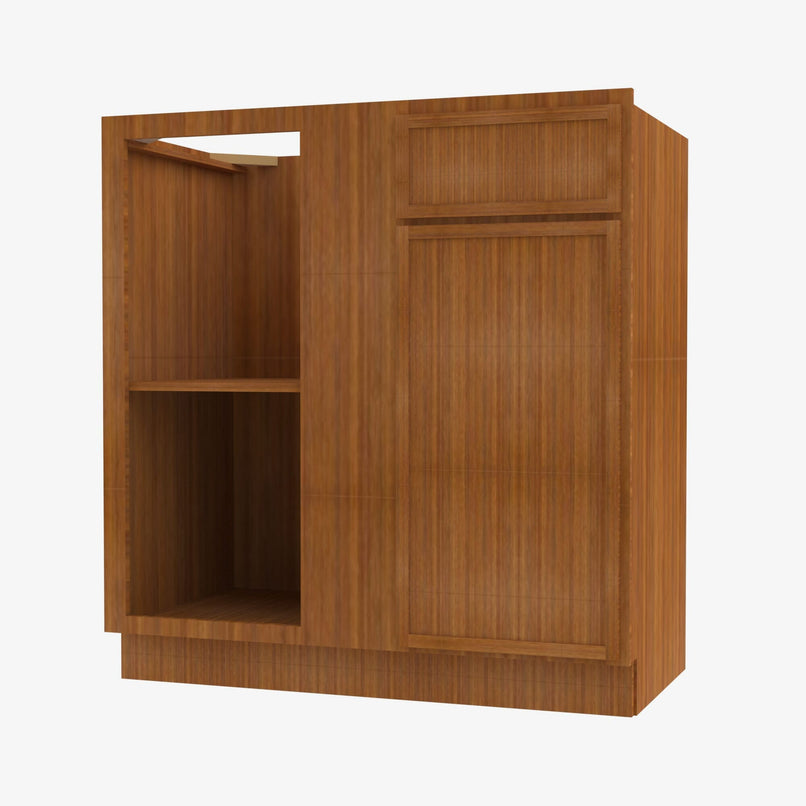 PR-BBLC42/45-39W Double Door 39 Inch Base Blind Corner Cabinets Cabinet | Petit Brown - image 3