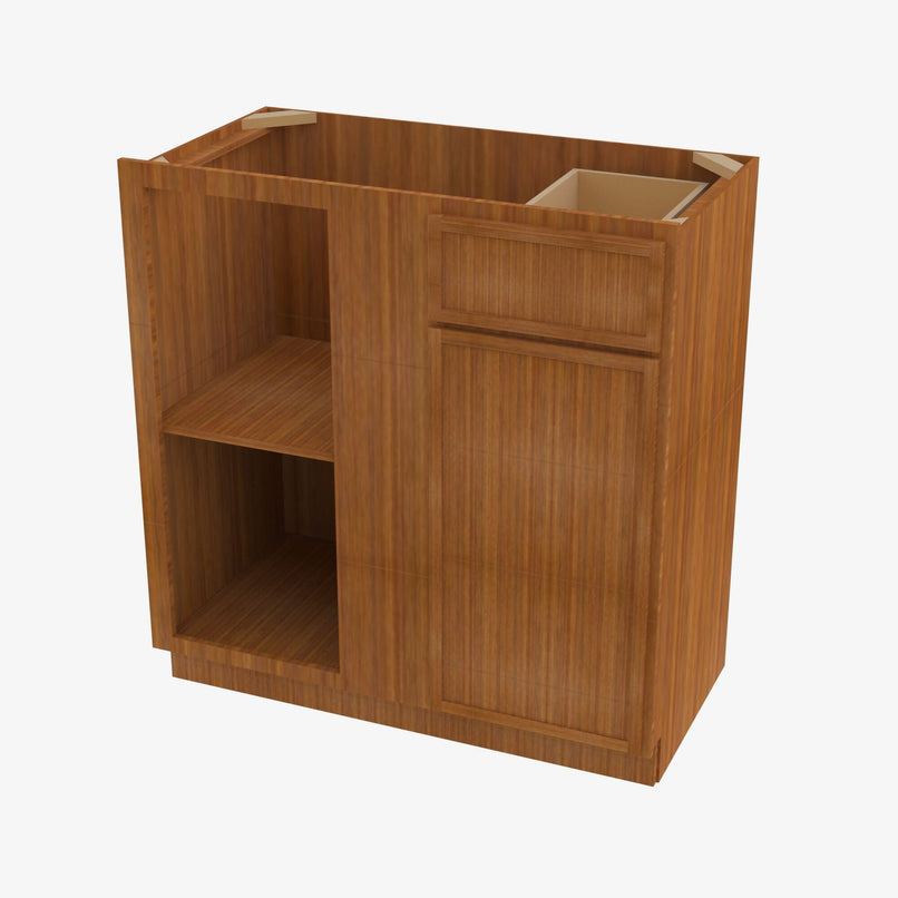 PR-BBLC42/45-39W Double Door 39 Inch Base Blind Corner Cabinets Cabinet | Petit Brown - image 4