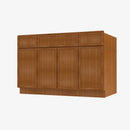 PR-S4821B12D-34-1/2 Double Door 48 Inch Sink Base Combo Vanity with Drawers | Petit Brown - image 2