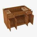 PR-S4821B12D-34-1/2 Double Door 48 Inch Sink Base Combo Vanity with Drawers | Petit Brown - image 4