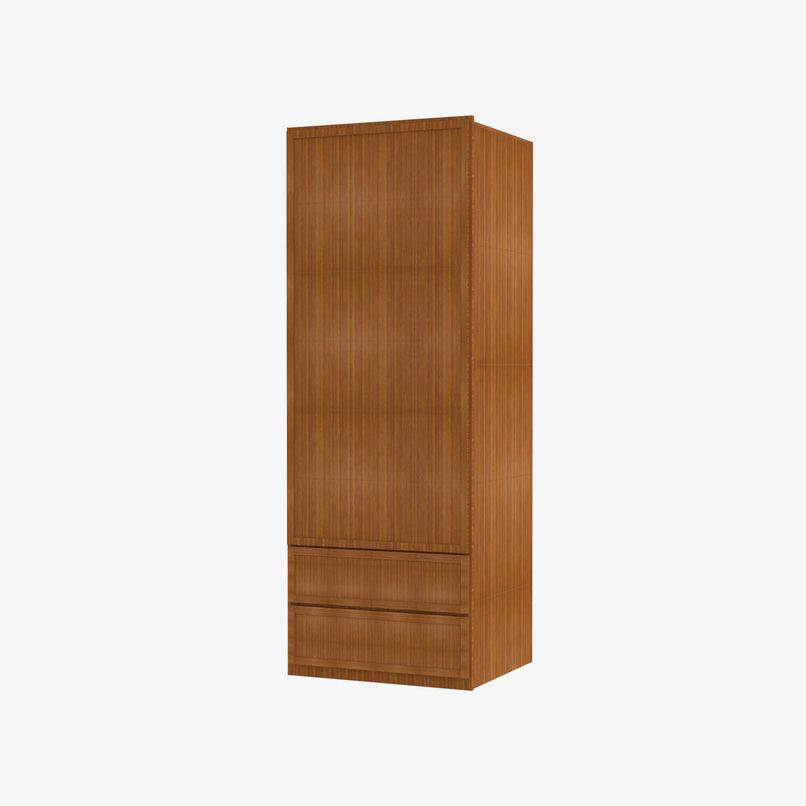PR-W2D1860 Single Door Cabinets 18 Inch Wall Cabinet With 2 Built-In Drawers | Petit Brown - image 3