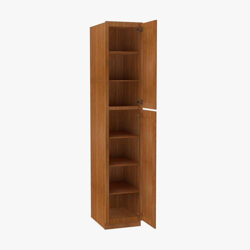 PR-WP1590 Double Door 15 Inch Tall Wall Pantry Cabinet | Petit Brown - image 3