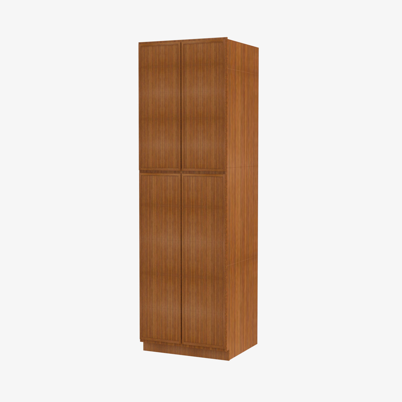 PR-WP3084B Four Door 30 Inch Tall Wall Pantry Cabinet with Butt Doors | Petit Brown