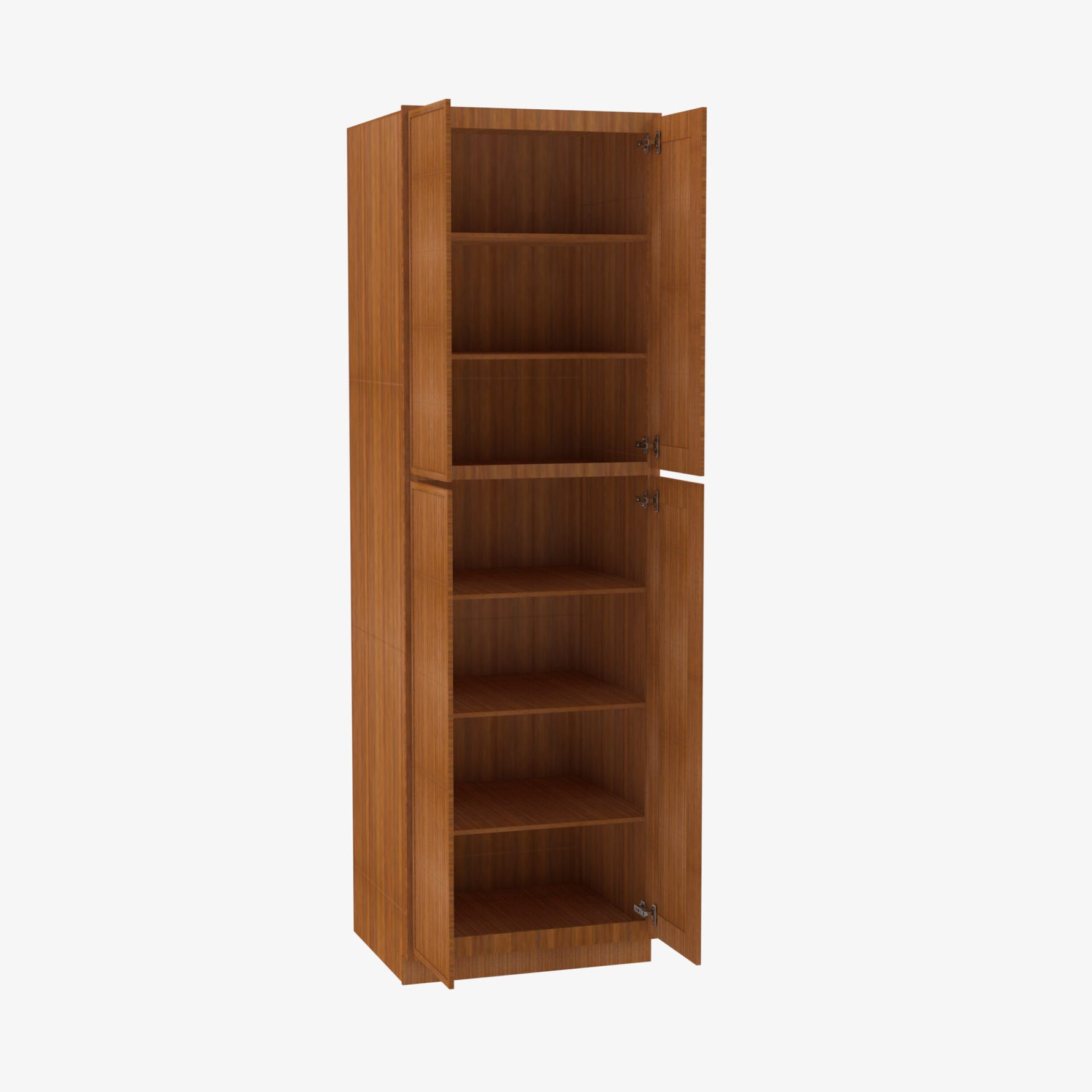PR-WP3096B Four Door 30 Inch Tall Wall Pantry Cabinet with Butt Doors | Petit Brown - image 4