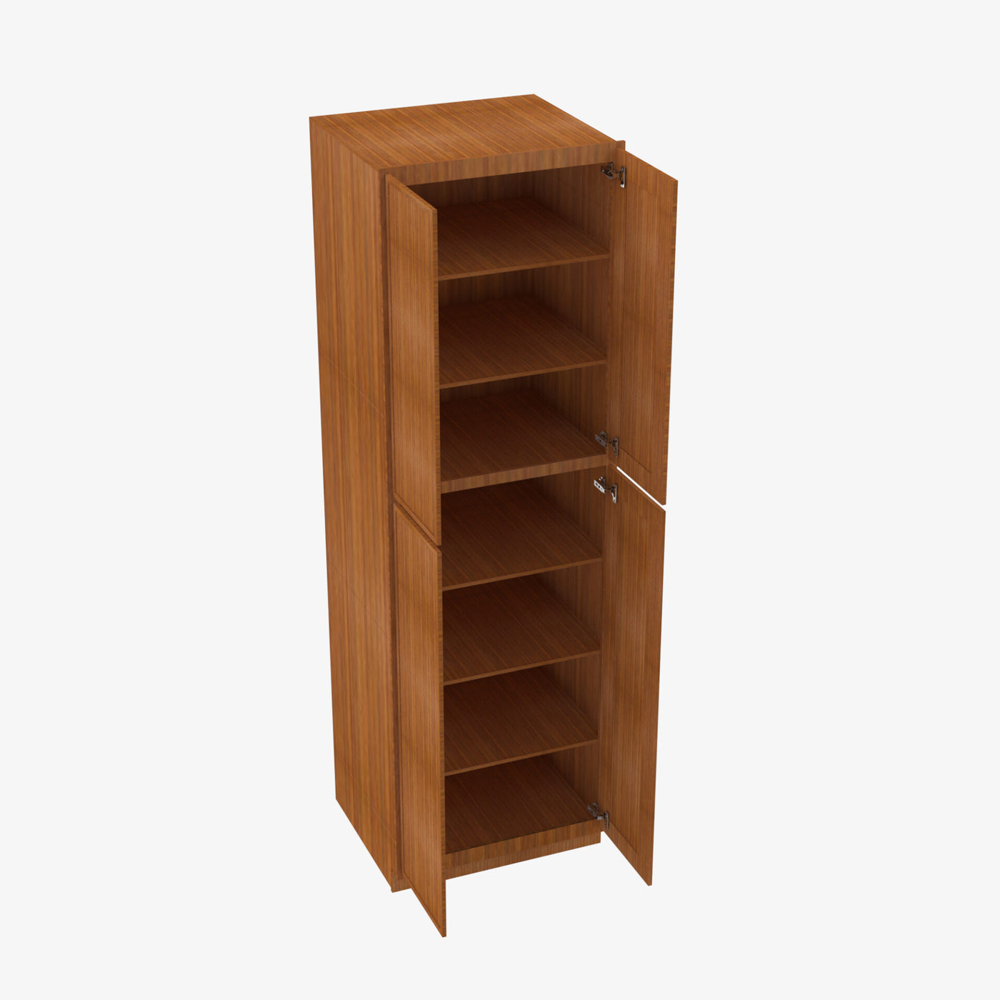 PR-WP3084B Four Door 30 Inch Tall Wall Pantry Cabinet with Butt Doors | Petit Brown