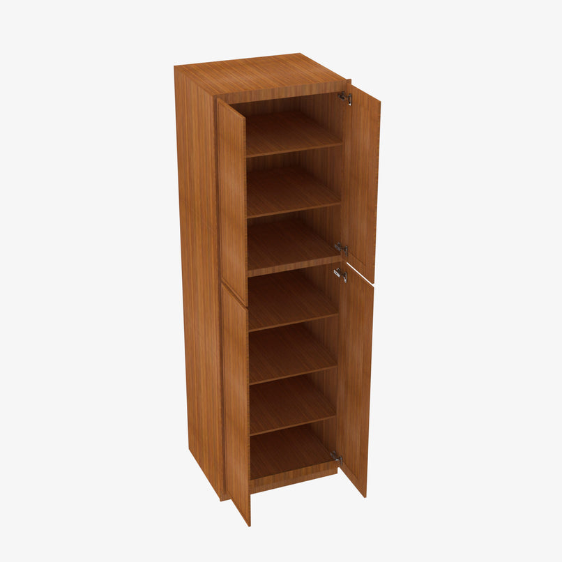 PR-WP3096B Four Door 30 Inch Tall Wall Pantry Cabinet with Butt Doors | Petit Brown - image 1