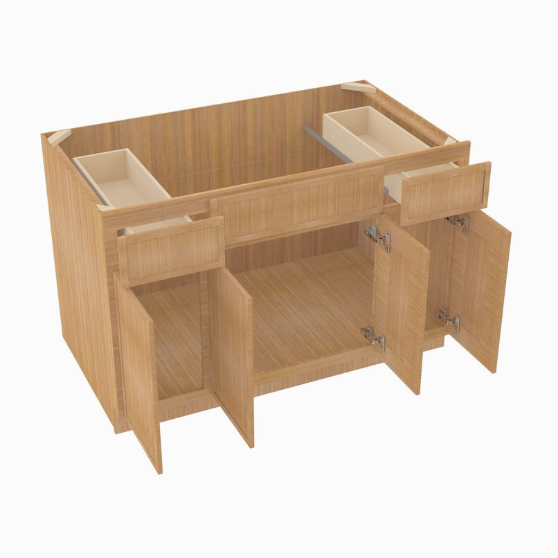 PS-S4821B12D-34-1/2 Double Door 48 Inch Sink Base Combo Vanity with Drawers | Petit Sand - image 4