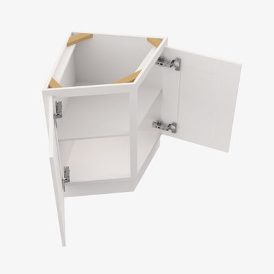 PW-AW42 Single Door Cabinets 42 Inch Wall Angle Corner Cabinet | Petit White - image 1