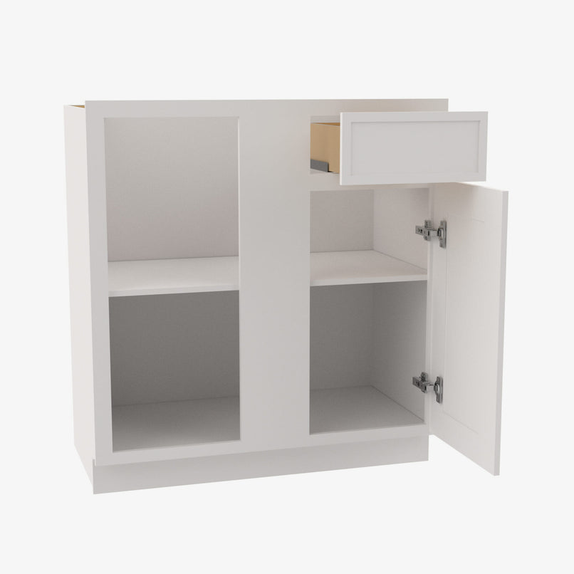 PW-BBLC45/48-42W Double Door 42 Inch Base Blind Corner Cabinets Cabinet | Petit White - image 2