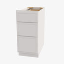 PW-DB12 3 12 Inch 3 Drawer Pack Base Cabinet | Petit White - image 4