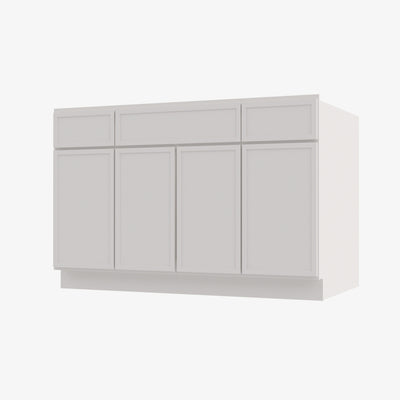 PW-S4821B12D-34-1/2 Double Door 48 Inch Sink Base Combo Vanity with Drawers | Petit White - image 1