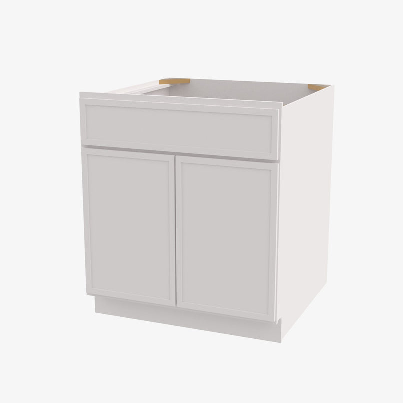 PW-S3021B-34-1/2 Double Door 30 Inch Sink Base Vanity with Drawers | Petit White - image 2