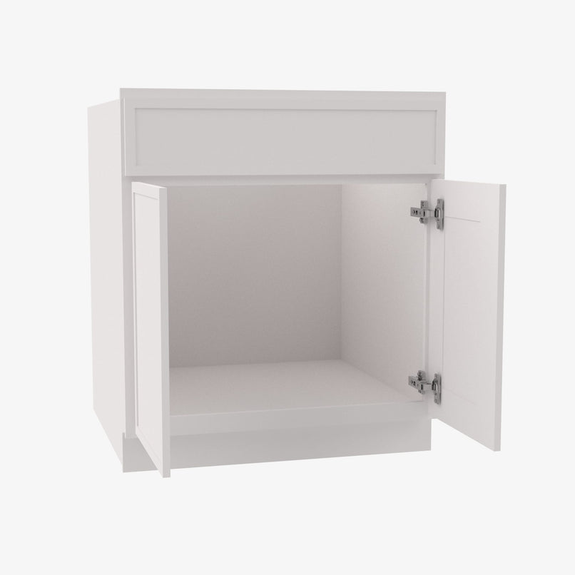 PW-S3021B-34-1/2 Double Door 30 Inch Sink Base Vanity with Drawers | Petit White - image 4