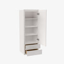 PW-W2D1854 Single Door Cabinets 18 Inch Wall Cabinet With 2 Built-In Drawers | Petit White - image 2