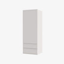 PW-W2D1848 Single Door Cabinets 18 Inch Wall Cabinet With 2 Built-In Drawers | Petit White - image 3