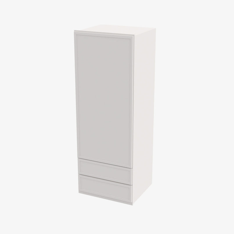 PW-W2D1848 Single Door Cabinets 18 Inch Wall Cabinet With 2 Built-In Drawers | Petit White - image 4