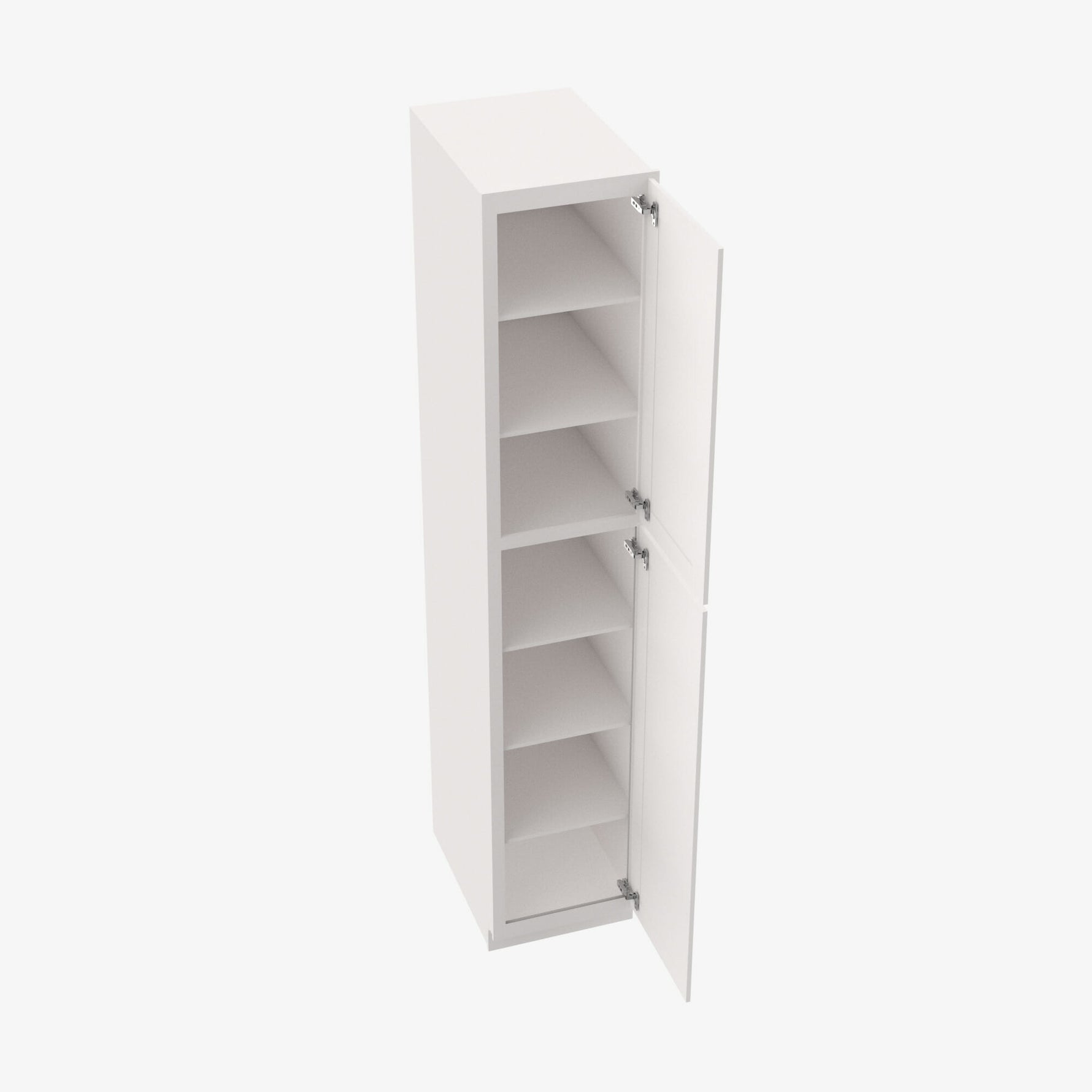 PW-WP1896 Double Door 18 Inch Tall Wall Pantry Cabinet | Petit White - image 1