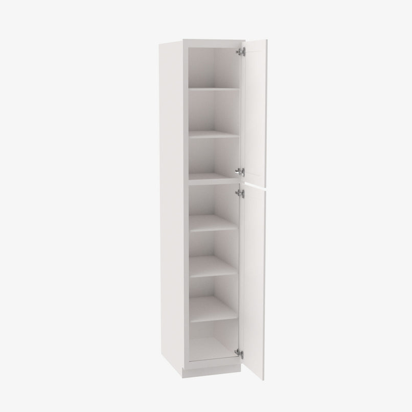 PW-WP1596 Double Door 15 Inch Tall Wall Pantry Cabinet | Petit White - image 2