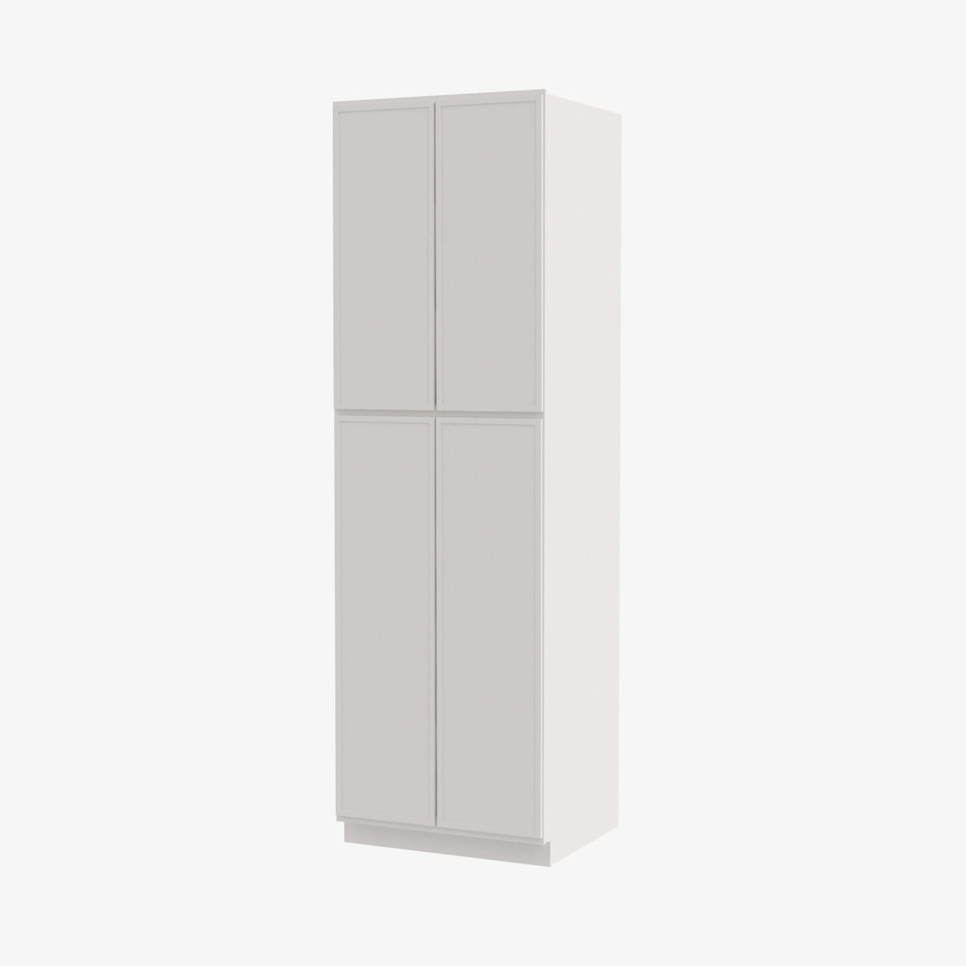 PW-WP3090B Four Door 30 Inch Tall Wall Pantry Cabinet with Butt Doors | Petit White
