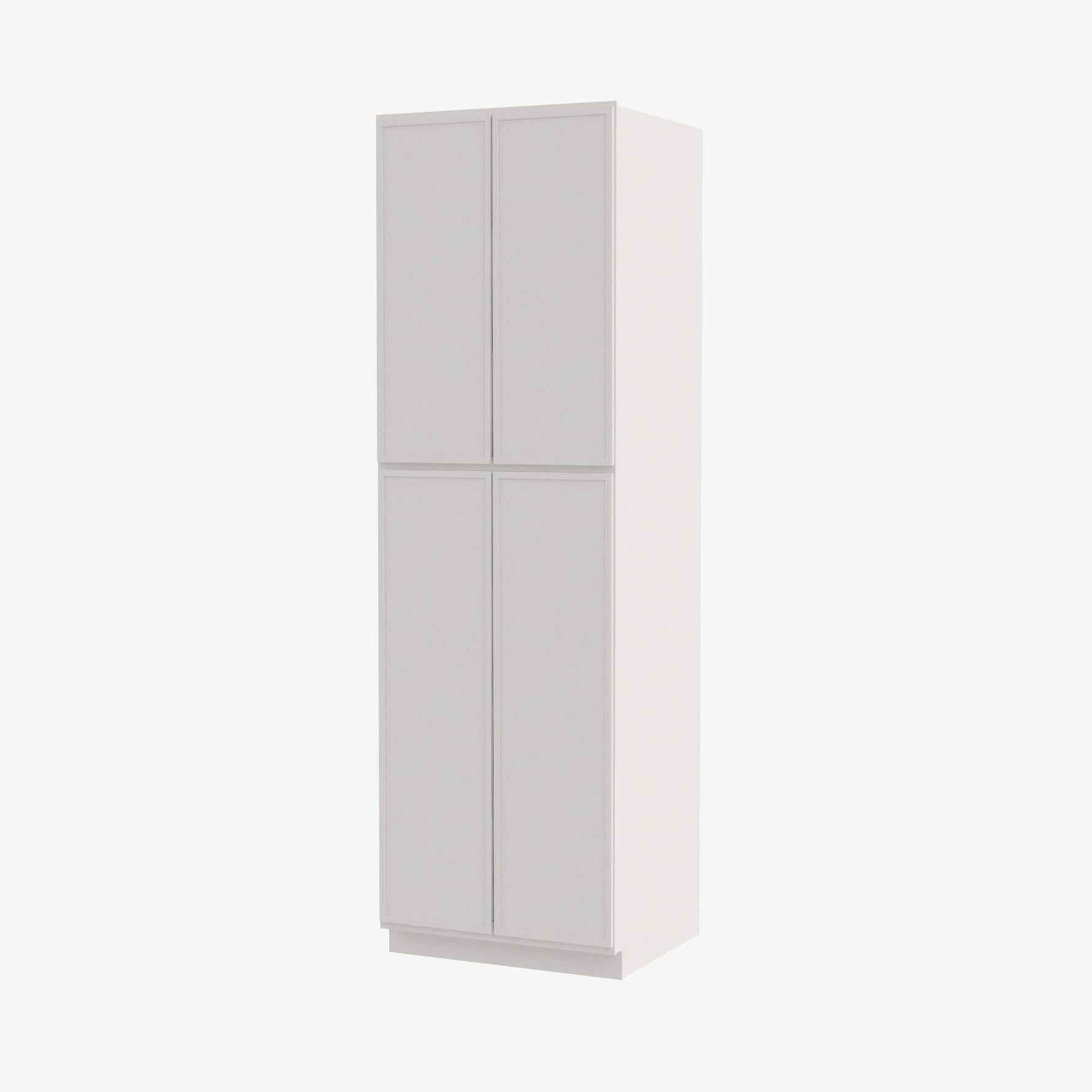 PW-WP3090B Four Door 30 Inch Tall Wall Pantry Cabinet with Butt Doors | Petit White - image 2
