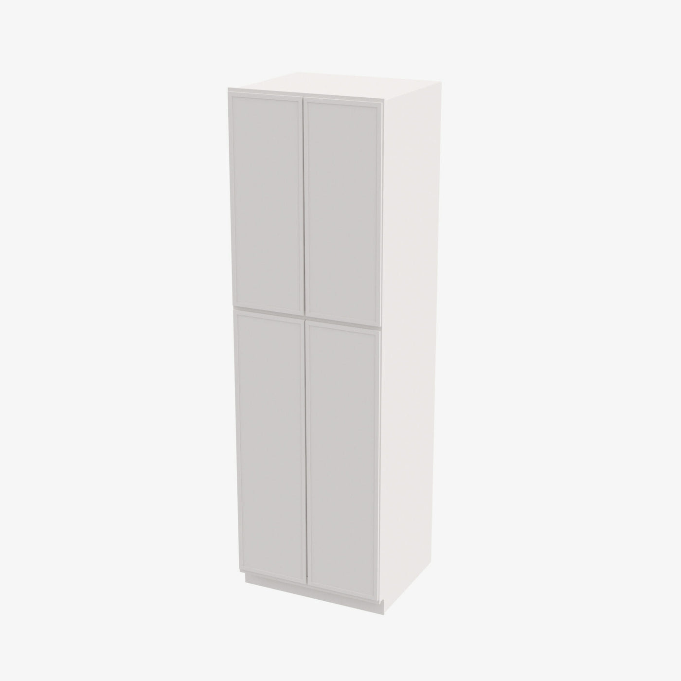 PW-WP3090B Four Door 30 Inch Tall Wall Pantry Cabinet with Butt Doors | Petit White