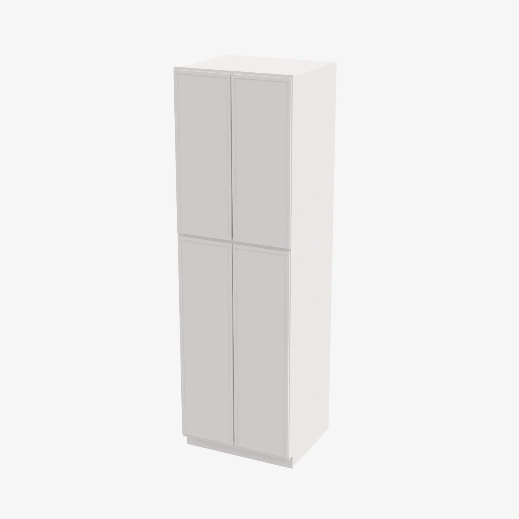PW-WP3090B Four Door 30 Inch Tall Wall Pantry Cabinet with Butt Doors | Petit White - image 3