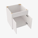 PW-S2421B-34-1/2 Double Door 24 Inch Sink Base Vanity with Drawers | Petit White - image 3