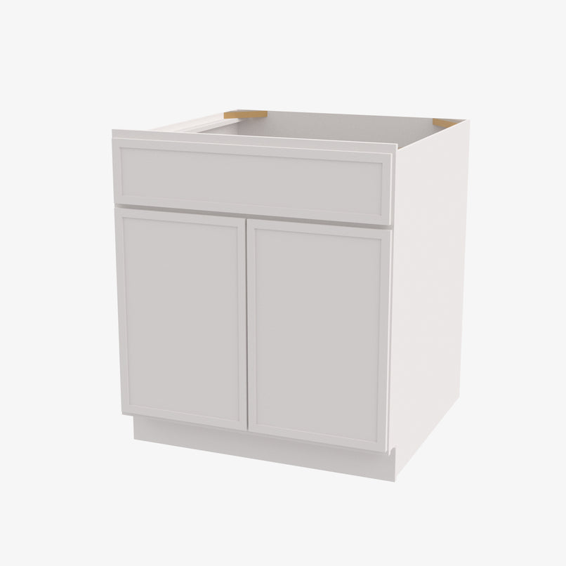 PW-S2421B-34-1/2 Double Door 24 Inch Sink Base Vanity with Drawers | Petit White - image 4