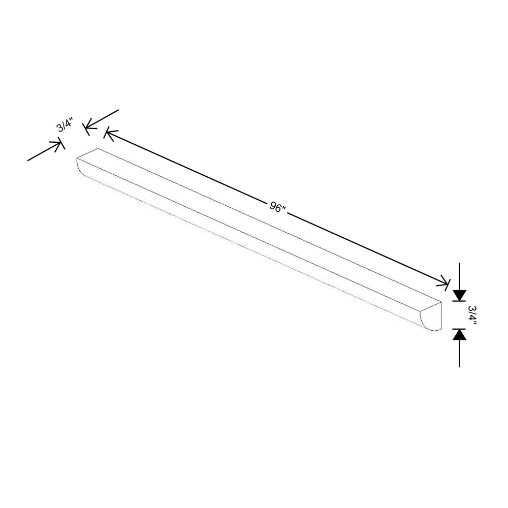 Fabuwood Allure Galaxy Frost 96" W X 3/4" H X 3/4" D Quarter Round Molding