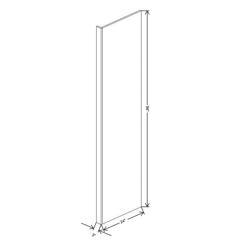 Fabuwood Illume Catalina Carbone Matte 3" W x 96" H x 24" D Refrigerator End Panel