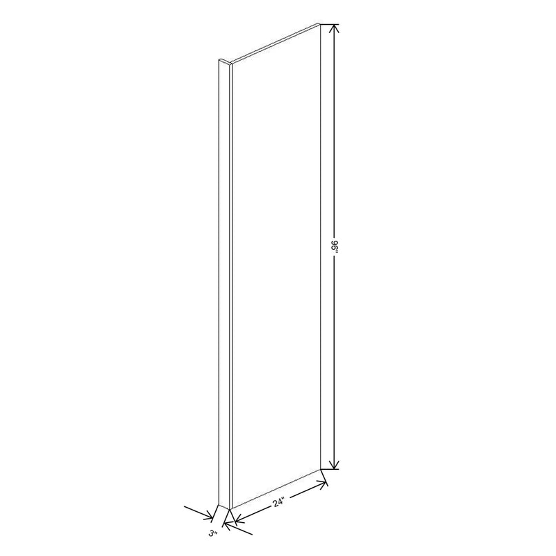 Fabuwood Illume Catalina Grigio Gloss 3" W X 96" H X 24" D Refrigerator End Panel - image 1