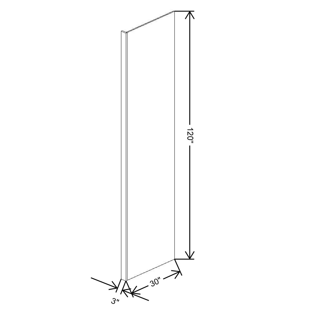 Fabuwood Allure Galaxy Dove 3" W X 120" H X 30" D Refrigerator End Panel - image 1