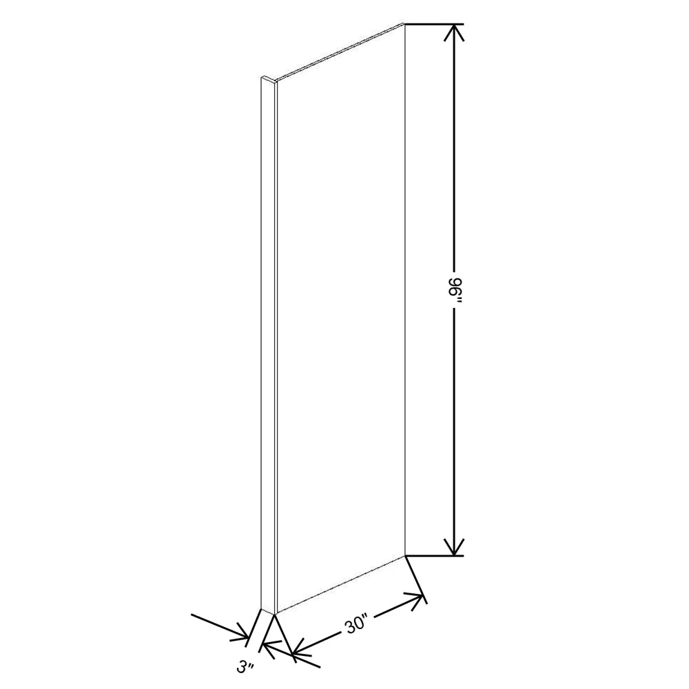 Fabuwood Allure Onyx Horizon 3" W X 96" H X 30" D Refrigerator End Panel